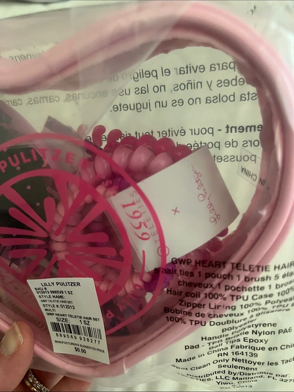 Lilly Pulitzer TELETIES hair ties heart set - new in packaging